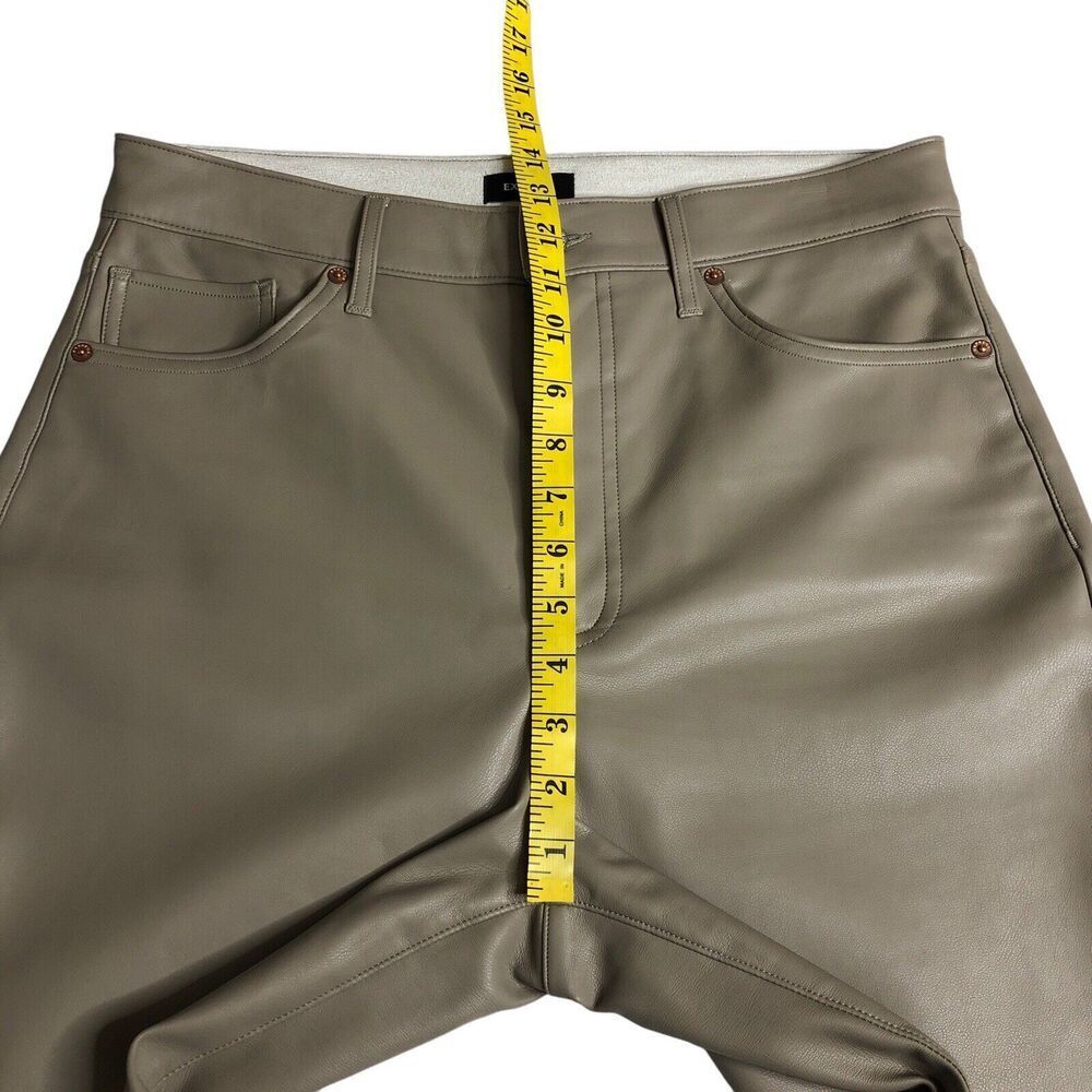Express Pants Womens‎ 12 Short Tan Faux Leather Modern Straight Super High Rise - Picture 14 of 16